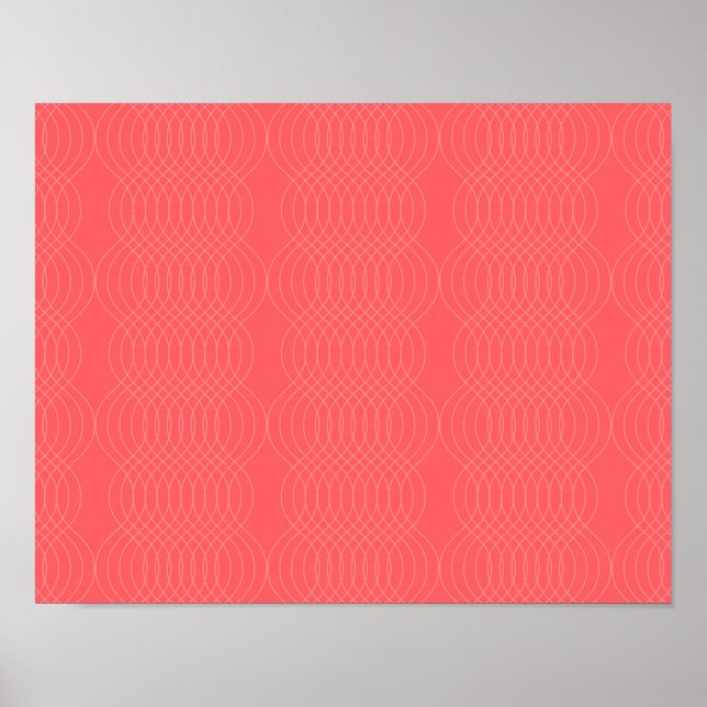 Elegant, simple, red, modern wavy lines poster (Front)
