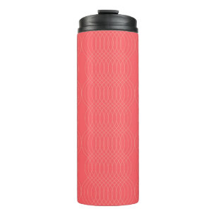 Elegant, simple, red, modern wavy lines thermal tumbler