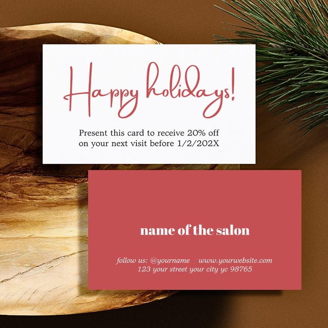 Elegant Simple Red White Bold Holiday Coupon (Creator Uploaded)