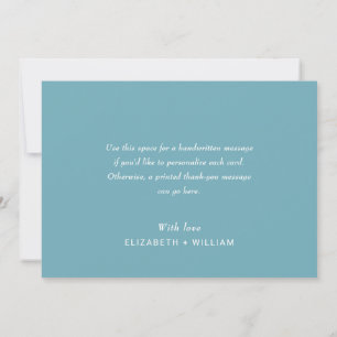 Elegant Simple Retro Blue with Monogram Wedding Thank You Card