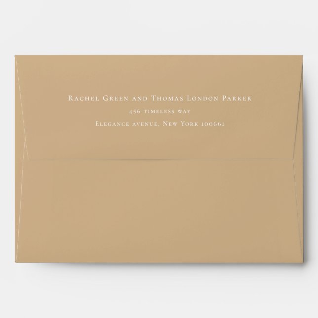 Elegant Simple Return Address Wedding Monogram Envelope (Back (Top Flap))
