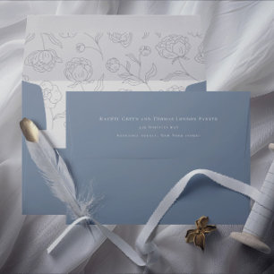 Elegant Simple Return Address Wedding Monogram Envelope