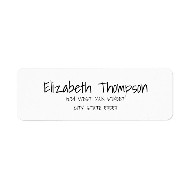 Elegant Simple Return Label (Front)