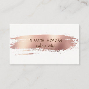 Elegant Simple Rose Gold Foil Brush Stroke,White Business Card