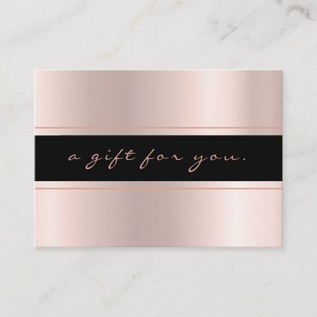 Elegant Simple Rose Gold Ombre Discount Card (Front)