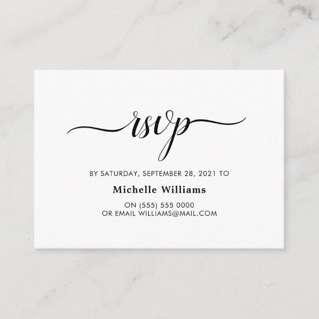 Elegant Simple RSVP Enclosure Card (Front)