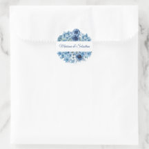 Elegant Simple Rustic Blue Wedding and Invitation