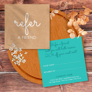 Elegant Simple Rustic Kraft Referral Card