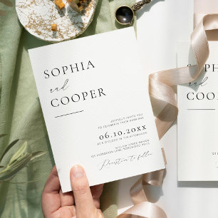 Elegant Simple Rustic Wedding Invitation