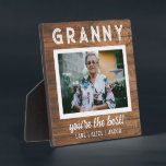 Elegant Simple Rustic Wood Granny Custom Photo Plaque<br><div class="desc">A chic mother’s day gift for granny,  nana,  nonna and grandmas. It features a rustic wood background. Personalize it with your picture and name.</div>