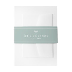 Elegant Simple Sage Green Neutral Baby Shower Invitation Belly Band