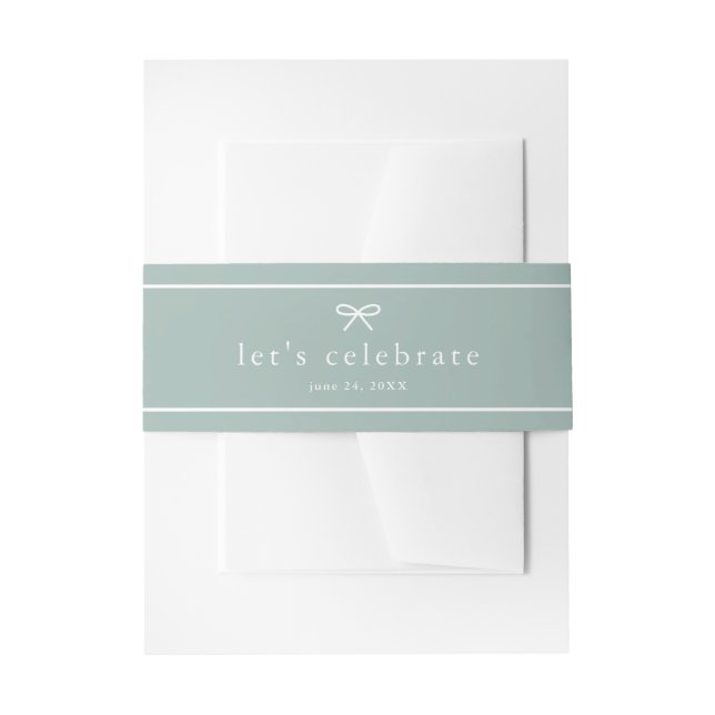 Elegant Simple Sage Green Neutral Baby Shower Invitation Belly Band (Front Example)
