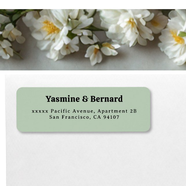 Elegant Simple Sage Green Wedding Return Address (Creator Uploaded)