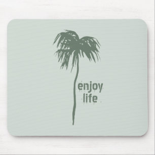Elegant Simple Sage Palm Tree Enjoy Life Mouse Mat