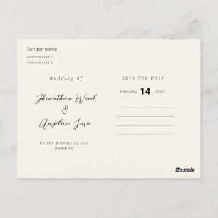 Elegant simple save the date Invitation Postcard