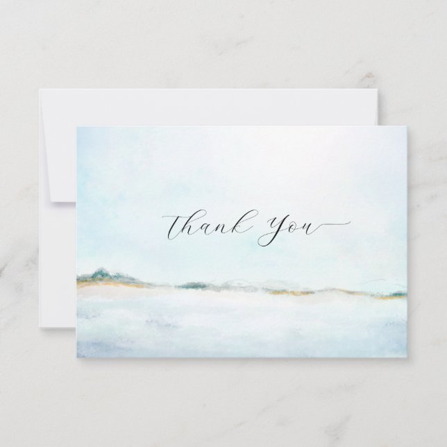 Elegant Simple Script Beach Painted Thank You (Front)