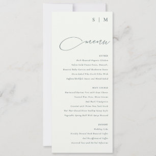 Elegant Simple Script Black White Menu Card
