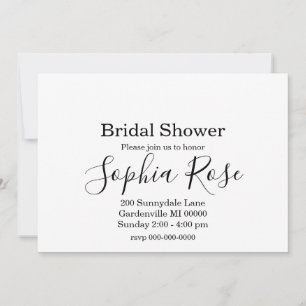 Elegant Simple script bridal shower  Invitation