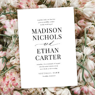 Elegant Simple Script Budget Wedding Invitation