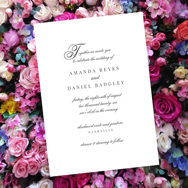 Elegant Simple Script Calligraphy Wedding Invitation (Creator Uploaded)