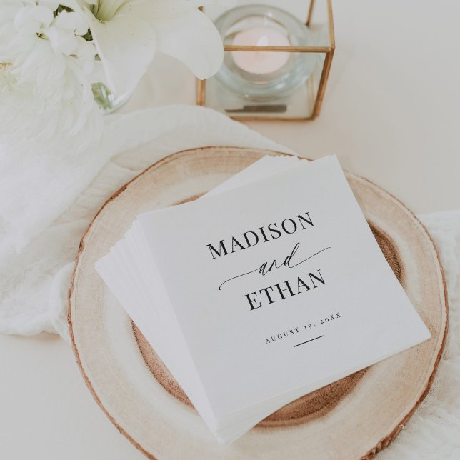 Elegant Simple Script Calligraphy Wedding Napkin (Creator Uploaded)