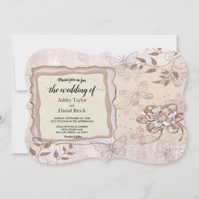 Elegant Simple Script Formal Chic Classy Wedding Invitation (Front)