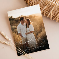 Elegant Simple Script QR Code Photo Budget Wedding