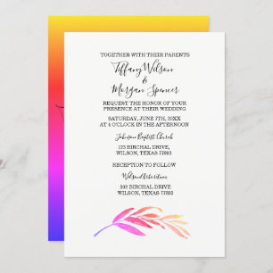 Elegant Simple Script Same-sex wedding invite