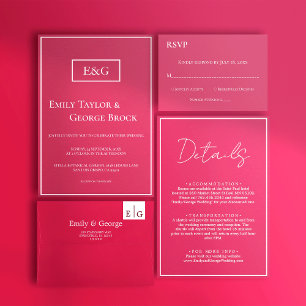 Elegant Simple Script Viva Magenta Wedding Details Enclosure Card