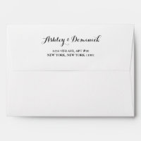 Elegant Simple Script Wedding Return Address  Enve