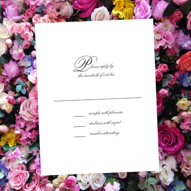Elegant Simple Script Wedding RSVP Card (Creator Uploaded)