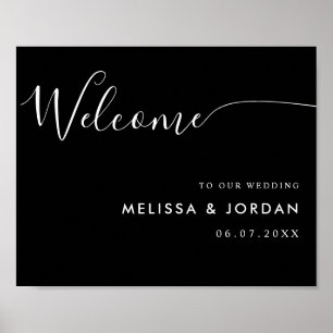 Elegant Simple Script Wedding Welcome Sign
