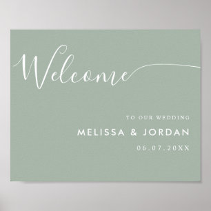 Elegant Simple Script Wedding Welcome Sign