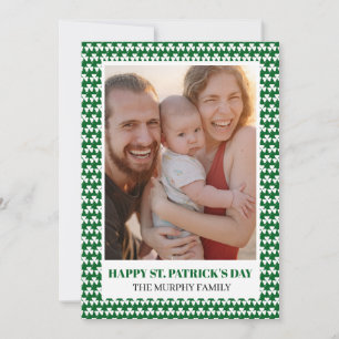 Elegant Simple Shamrock Photo St. Patrick's Day Holiday Card