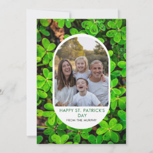 Elegant Simple Shamrock Photo St. Patrick's Day Holiday Card