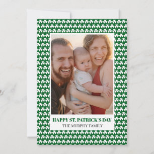 Elegant Simple Shamrock Photo St. Patrick's Day Holiday Card