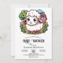 Elegant Simple Sheep Baby Shower
