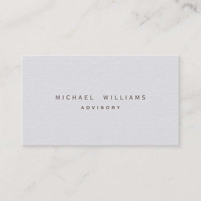 Elegant simple silver metal profession business card (Front)