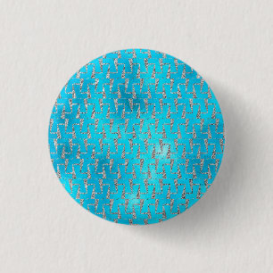 ELEGANT SIMPLE SILVER TURQUIOSE 3 CM ROUND BADGE