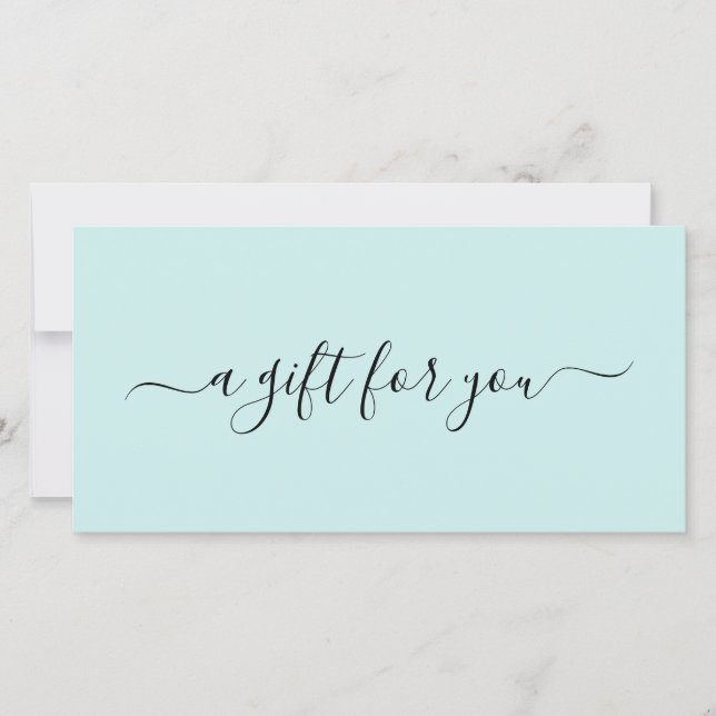 Elegant Simple Spa Teal Turquoise Gift Certificate (Front)