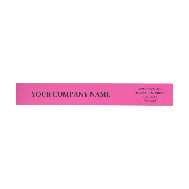 Elegant Simple Stylish Bight Pink Custom Business  Wrap Around Label (Individual)