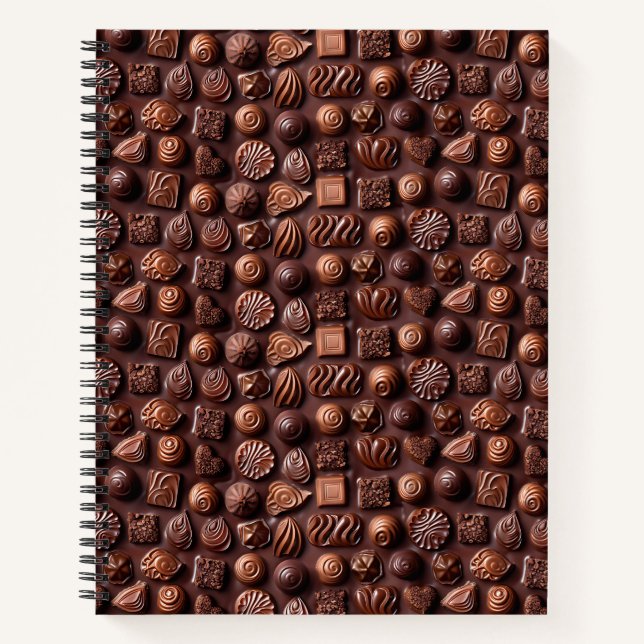 Elegant Simple Stylish Modern Trendy Chocolate Notebook (Front)