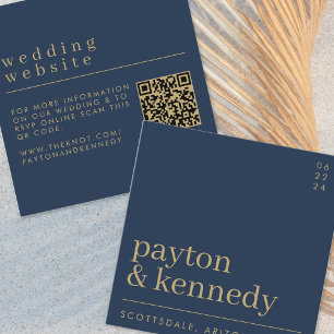 Elegant Simple Stylish Wedding Website RSVP Chic Enclosure Card