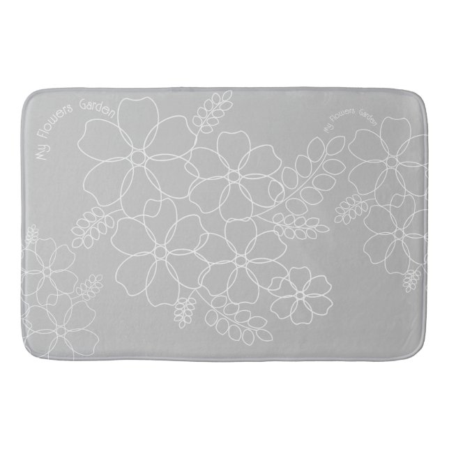 Elegant simple summer flowers pattern bath mat (Front)