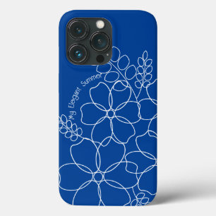 Elegant simple summer flowers pattern iPhone 13 pro case