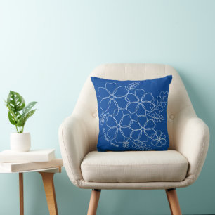 Elegant simple summer flowers pattern cushion