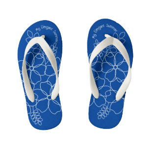 Elegant simple summer flowers pattern kid's flip flops