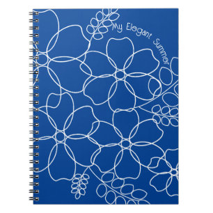 Elegant simple summer flowers pattern notebook