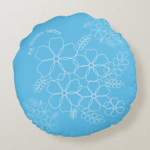 Elegant simple summer flowers pattern round cushion