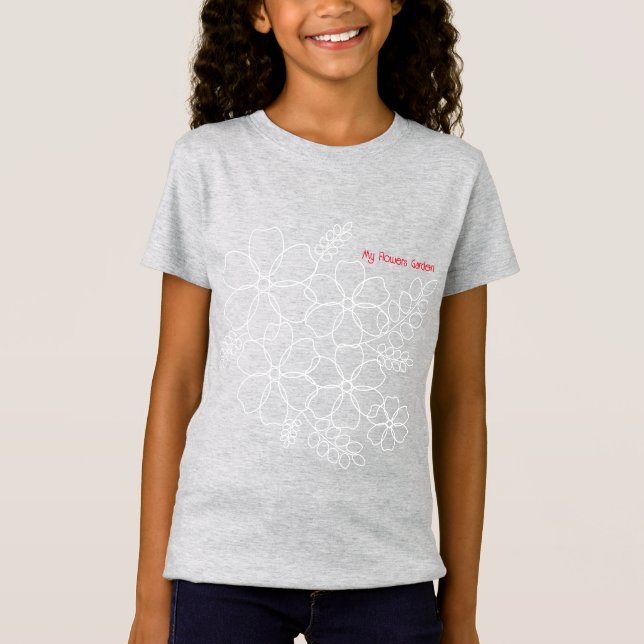 Elegant simple summer flowers pattern T-Shirt (Front)